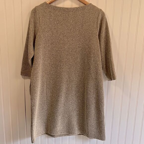 J.Jill beige quarter sleeve crewneck dress - Picture 5 of 5